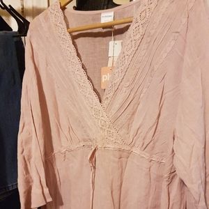 Maternity top blouse pale pink